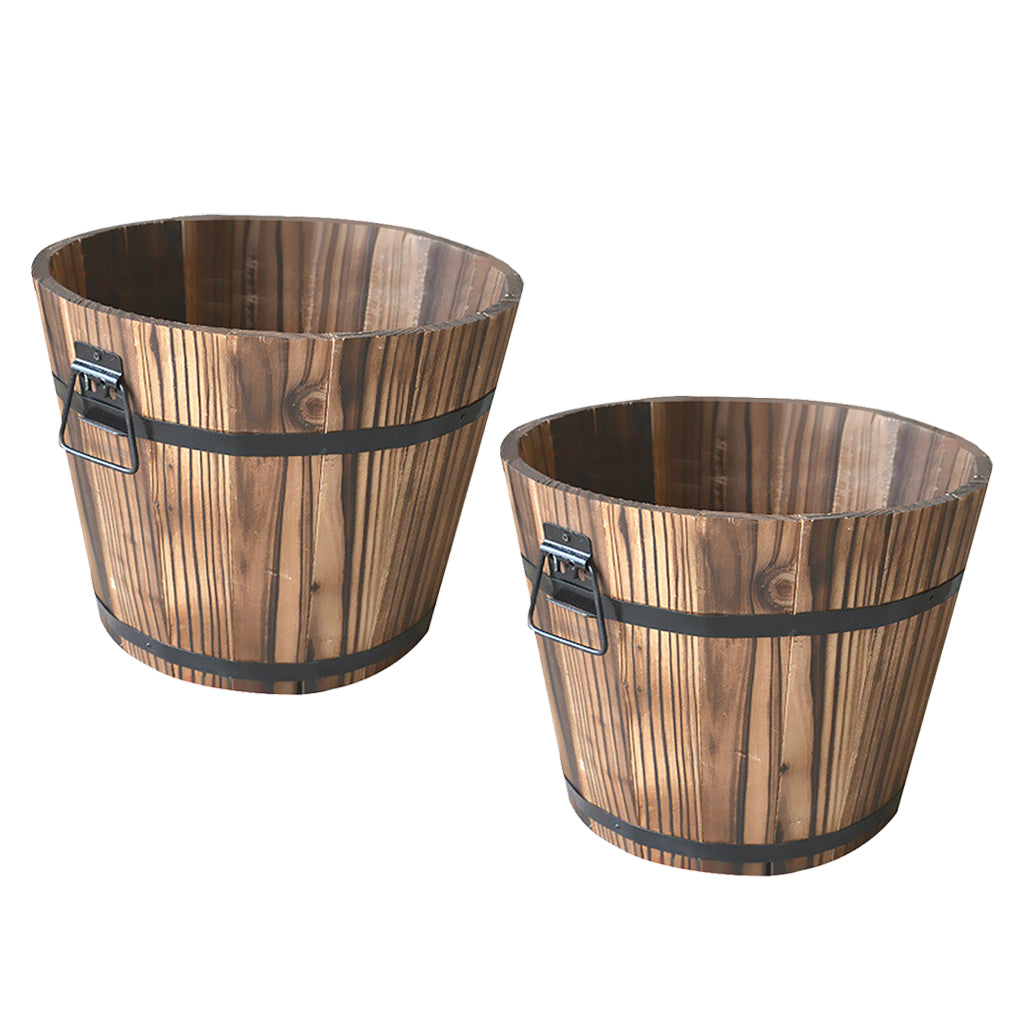 Solid Wood Succulent Plant Pots Carbonized Anticorrosive Wood Flower Box