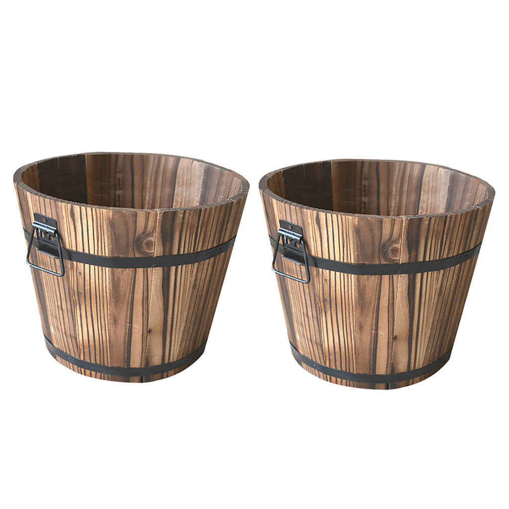 Solid Wood Succulent Plant Pots Carbonized Anticorrosive Wood Flower Box