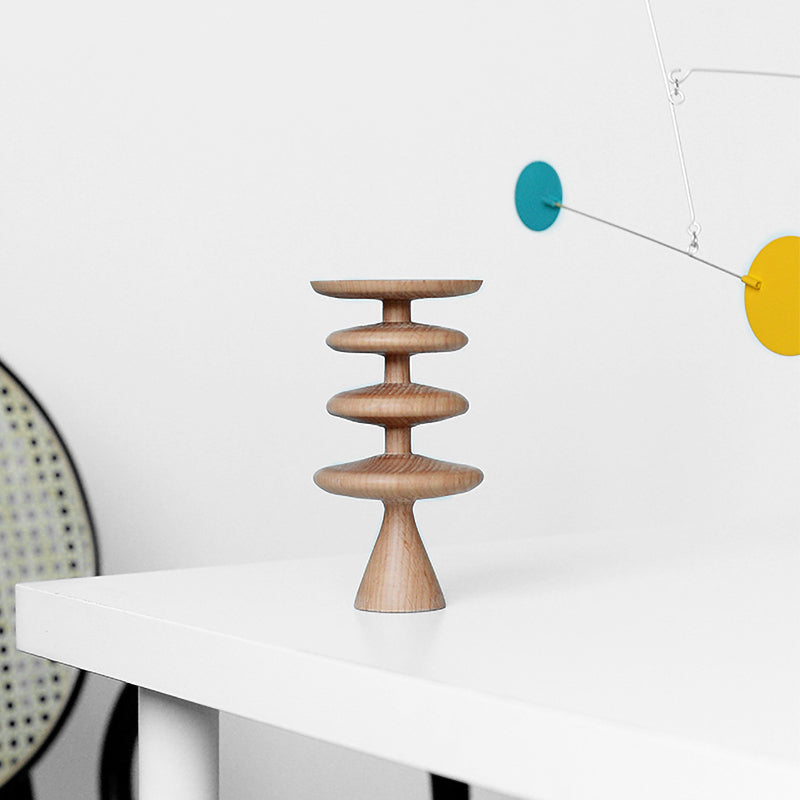 Solid Wood Geometric Sculpture Ornaments