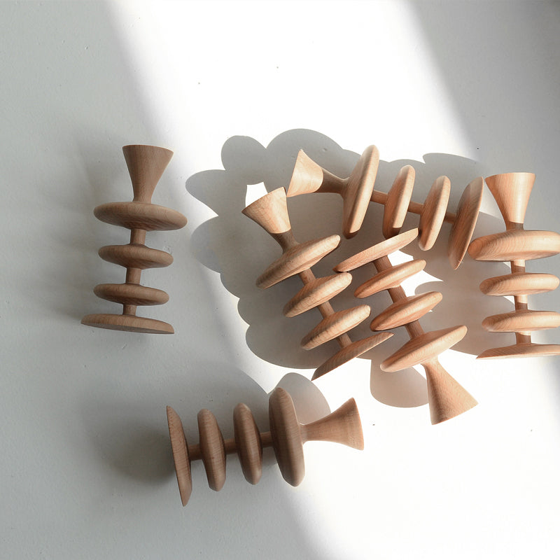 Solid Wood Geometric Sculpture Ornaments