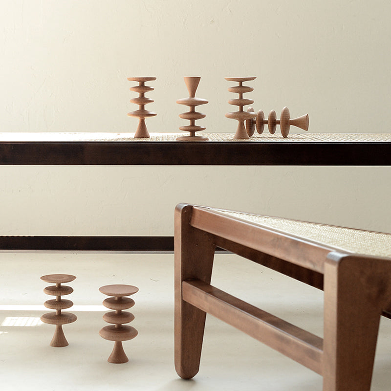 Solid Wood Geometric Sculpture Ornaments