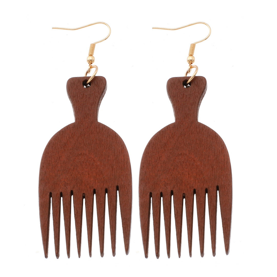 European And American Fashion Personality Wood Earrings