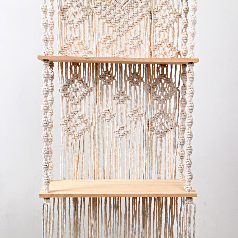 Bohemian Diy Wall Shelf Colored Cotton Tapestry