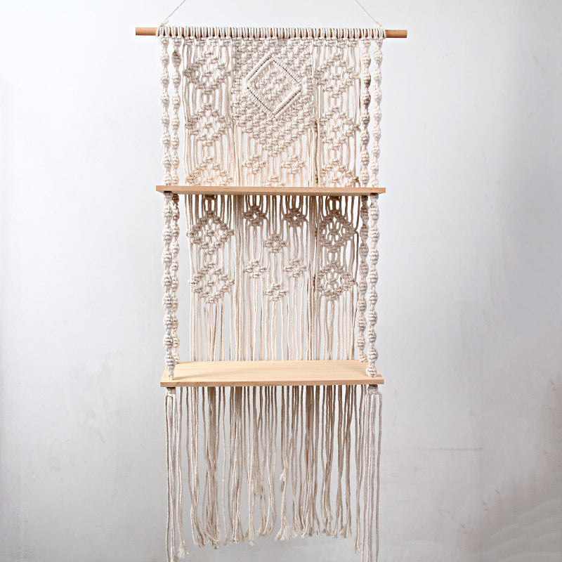 Bohemian Diy Wall Shelf Colored Cotton Tapestry