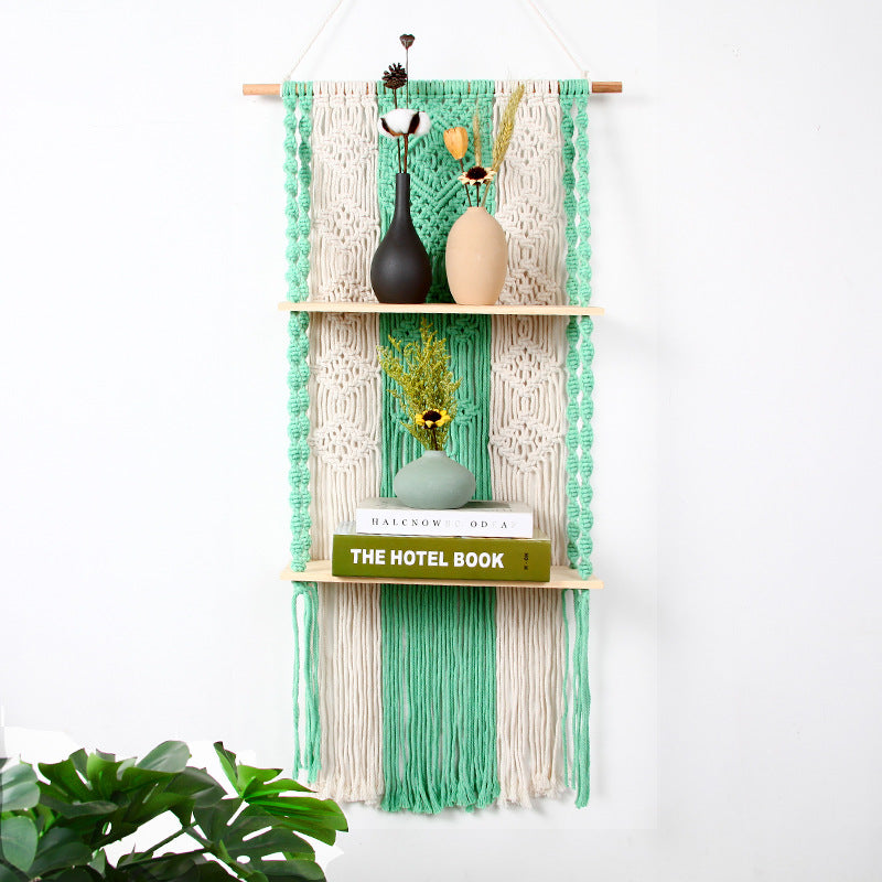 Bohemian Diy Wall Shelf Colored Cotton Tapestry