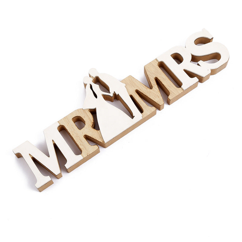 MR&MRS Creative Home Furnishing Decoration Wedding Props Wooden English Letter Decoration Wedding Decoration Ornaments