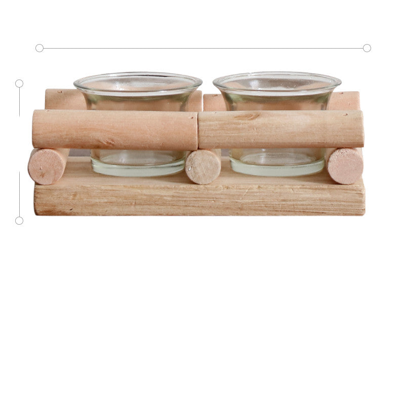 Handmade Wooden Candle Holder Home Decoration