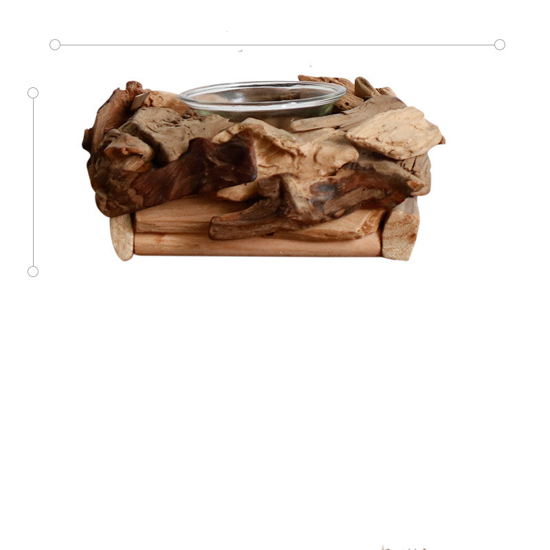 Handmade Wooden Candle Holder Home Decoration