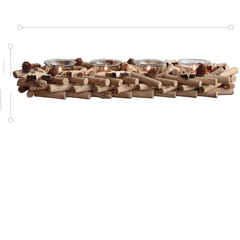 Handmade Wooden Candle Holder Home Decoration