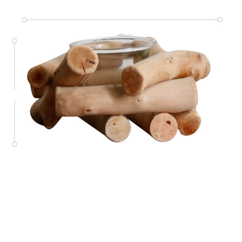 Handmade Wooden Candle Holder Home Decoration