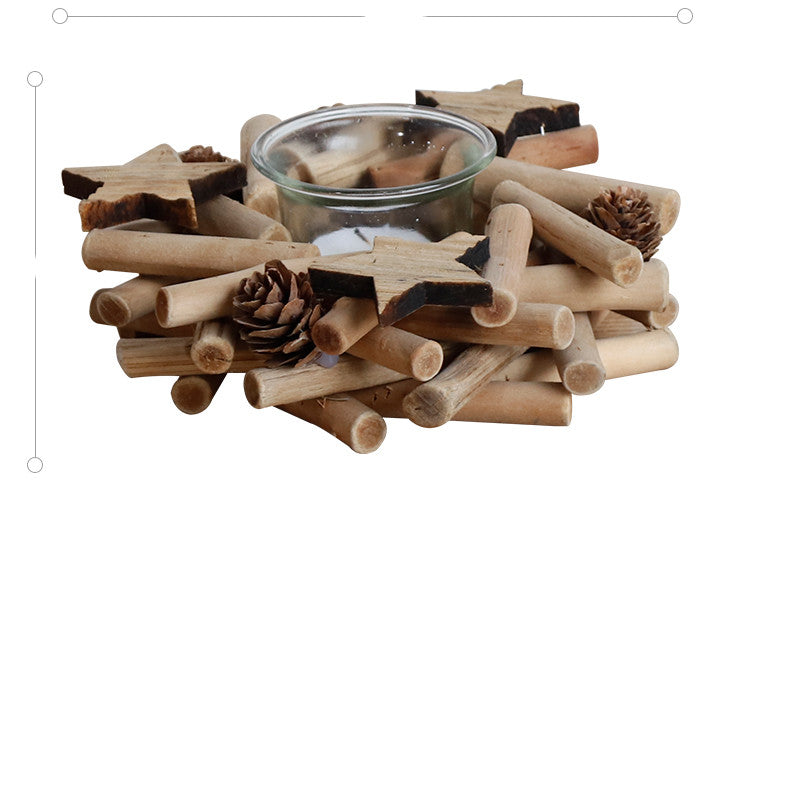 Handmade Wooden Candle Holder Home Decoration