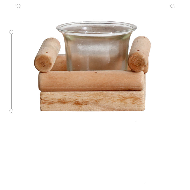 Handmade Wooden Candle Holder Home Decoration