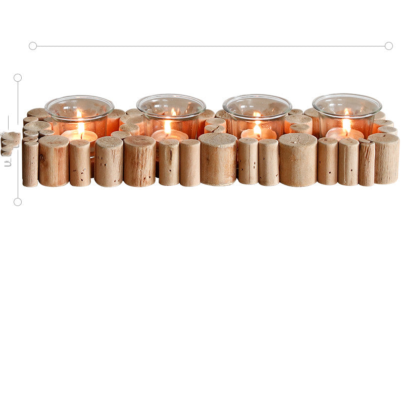 Handmade Wooden Candle Holder Home Decoration