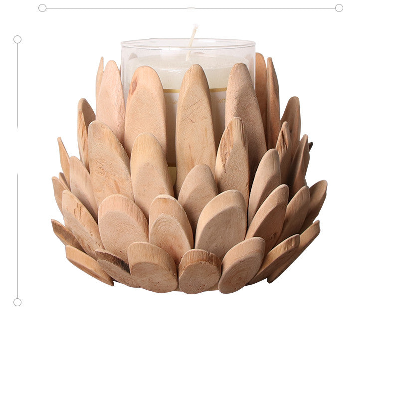 Handmade Wooden Candle Holder Home Decoration