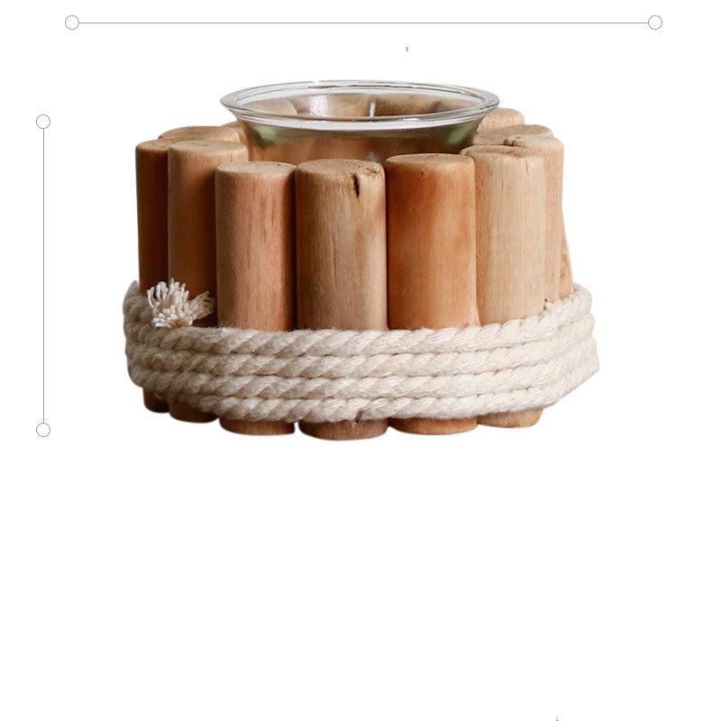 Handmade Wooden Candle Holder Home Decoration