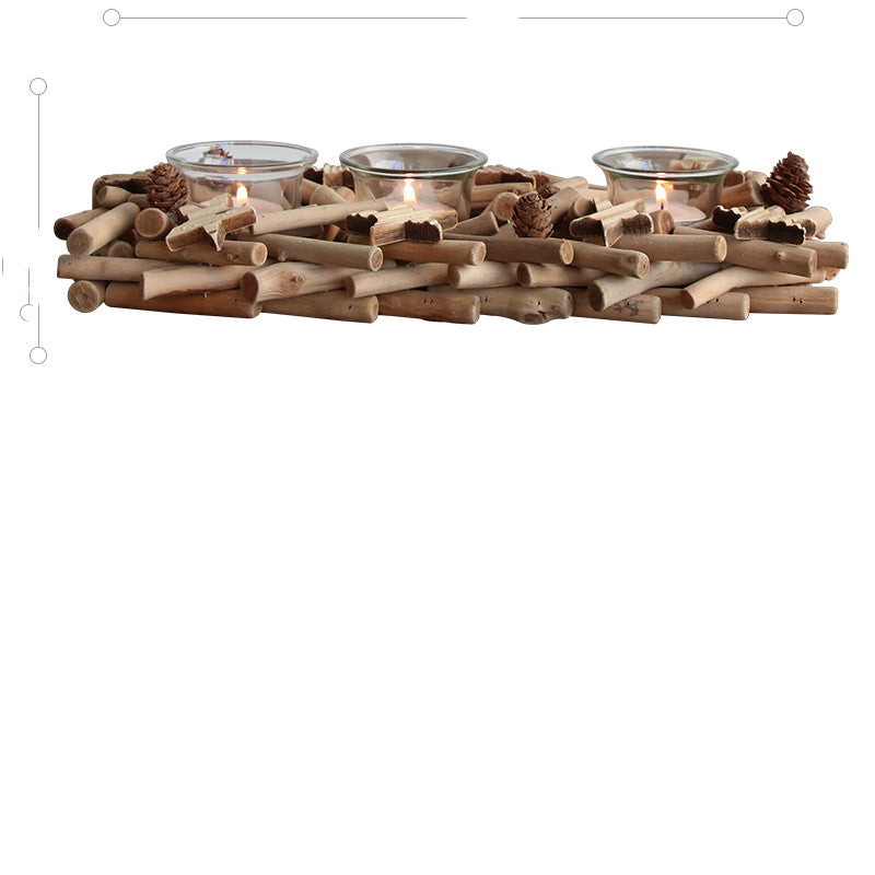 Handmade Wooden Candle Holder Home Decoration