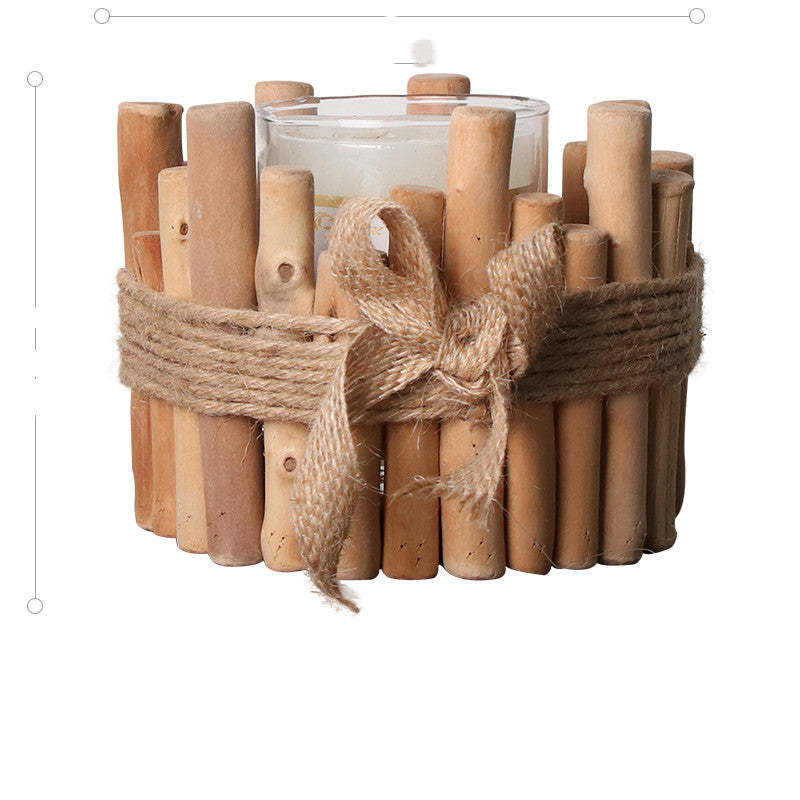 Handmade Wooden Candle Holder Home Decoration