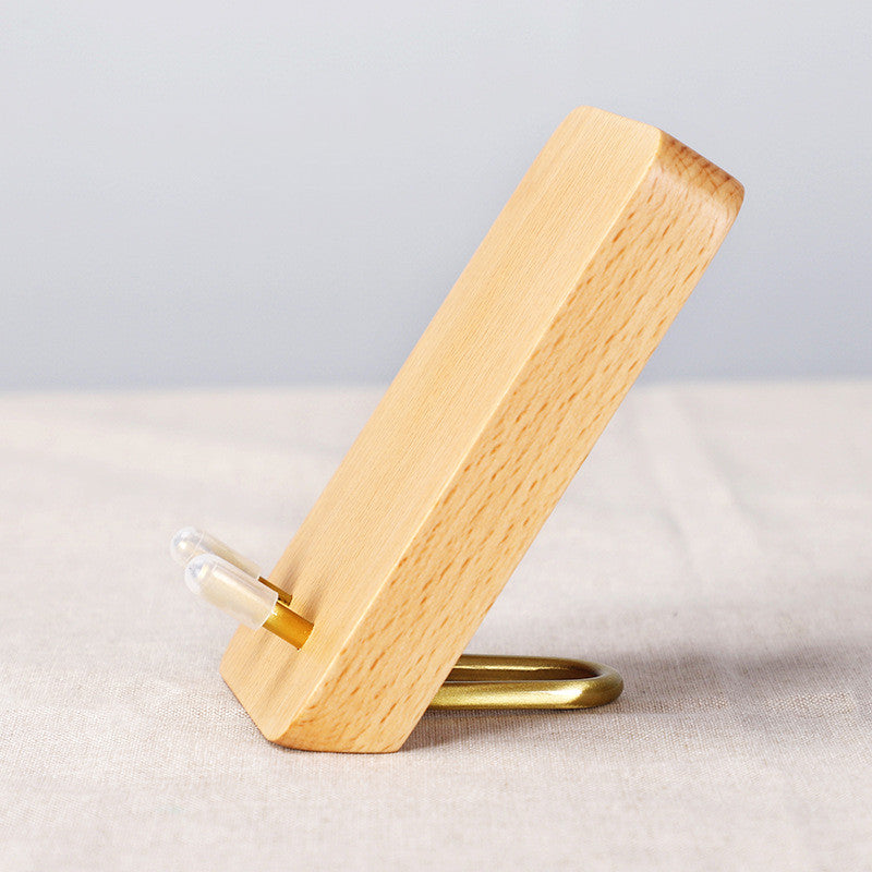 Compatible with Apple, Creative Solid Wood Mobile Phone Stand Desktop Ipad Tablet Stand Black Walnut Lazy Universal Simple Bedside Mobile Phone Holder