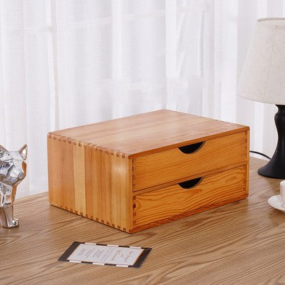 Solid Wood Storage Cabinet With Lock Desktop Jewelry Storage Box