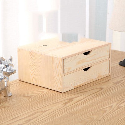 Solid Wood Storage Cabinet With Lock Desktop Jewelry Storage Box