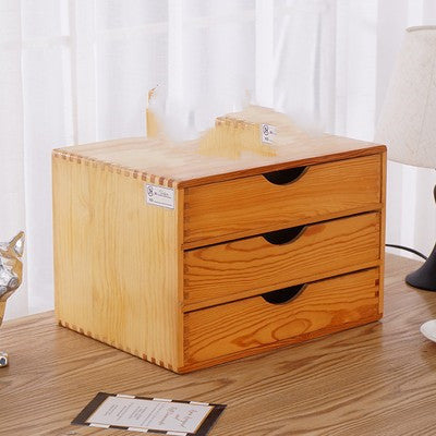 Solid Wood Storage Cabinet With Lock Desktop Jewelry Storage Box