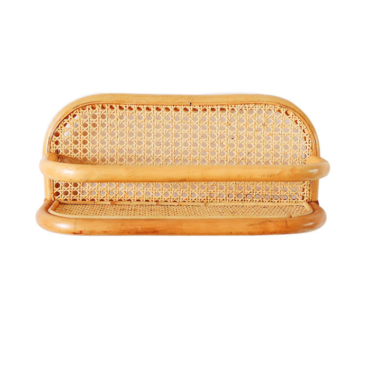 Rattan Wall Hanging Shelf Living Room Bedroom Bathroom Decoration Shelf Mini Storage Shelf