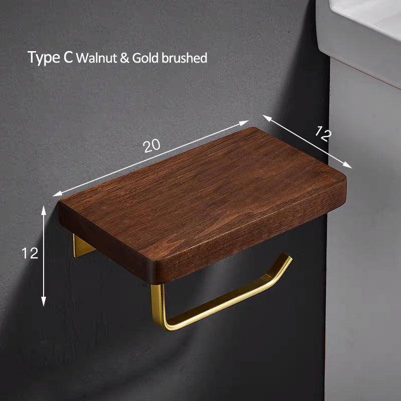 Solid Wood Toilet Paper Rack Toilet Paper Towel Rack