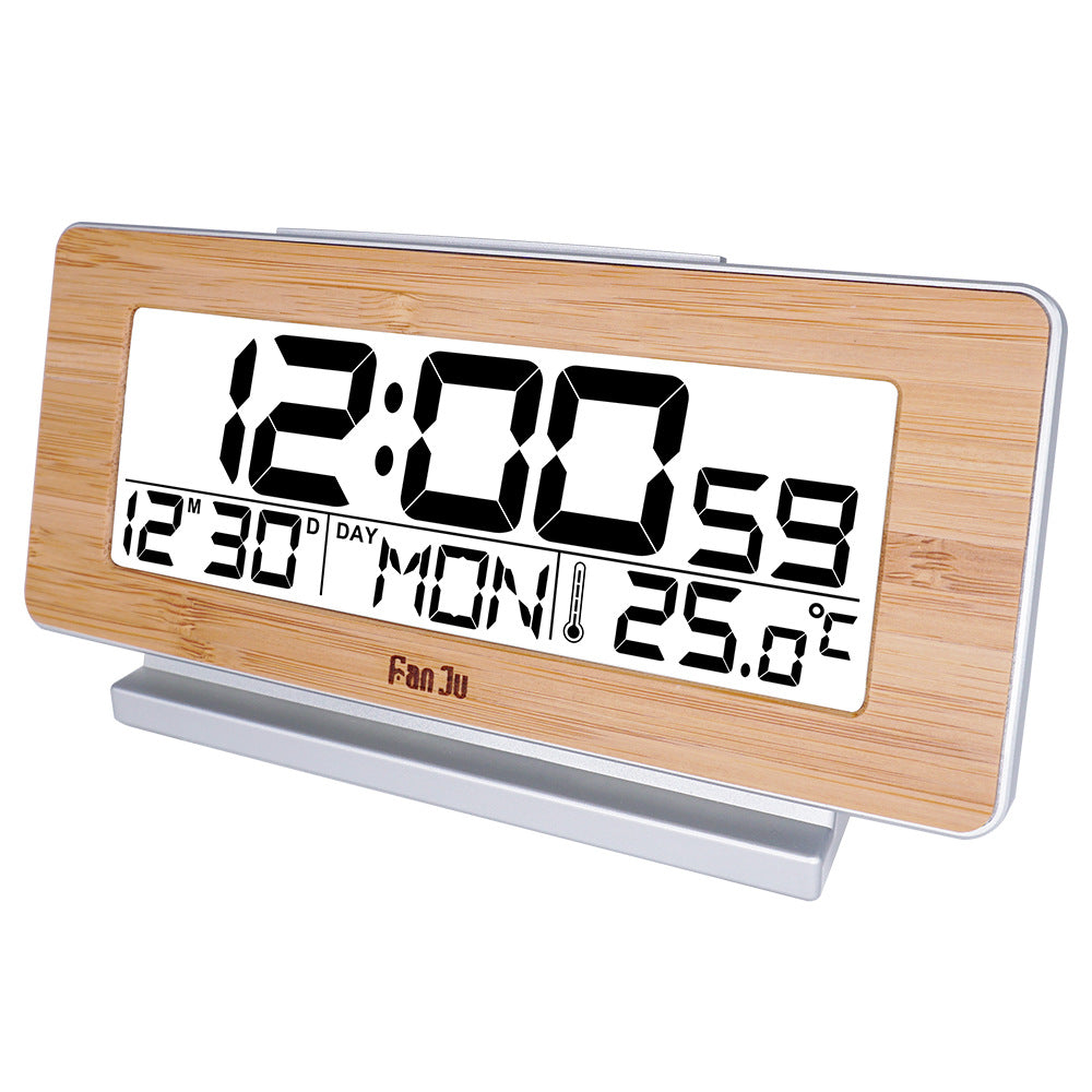 Calendar battery alarm wood small electronic alarm clock