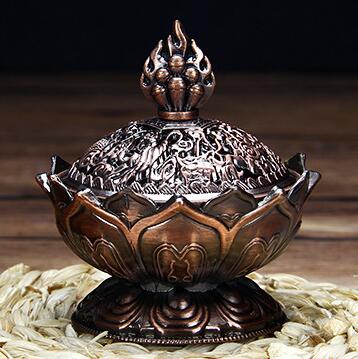 Antique alloy copper tower aromatherapy furnace