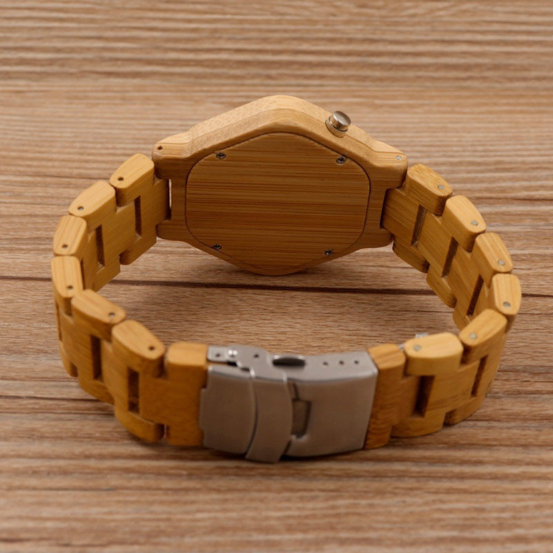 BOBO BIRD LED Bamboo Wood Watches Digital Watch Men Kisai Night Vision Calendar Wristwatch for Men Minimal Time Display C-eE03