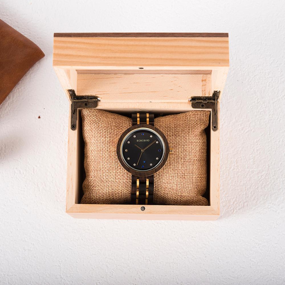 BOBO BIRD gold and wood watch between stars