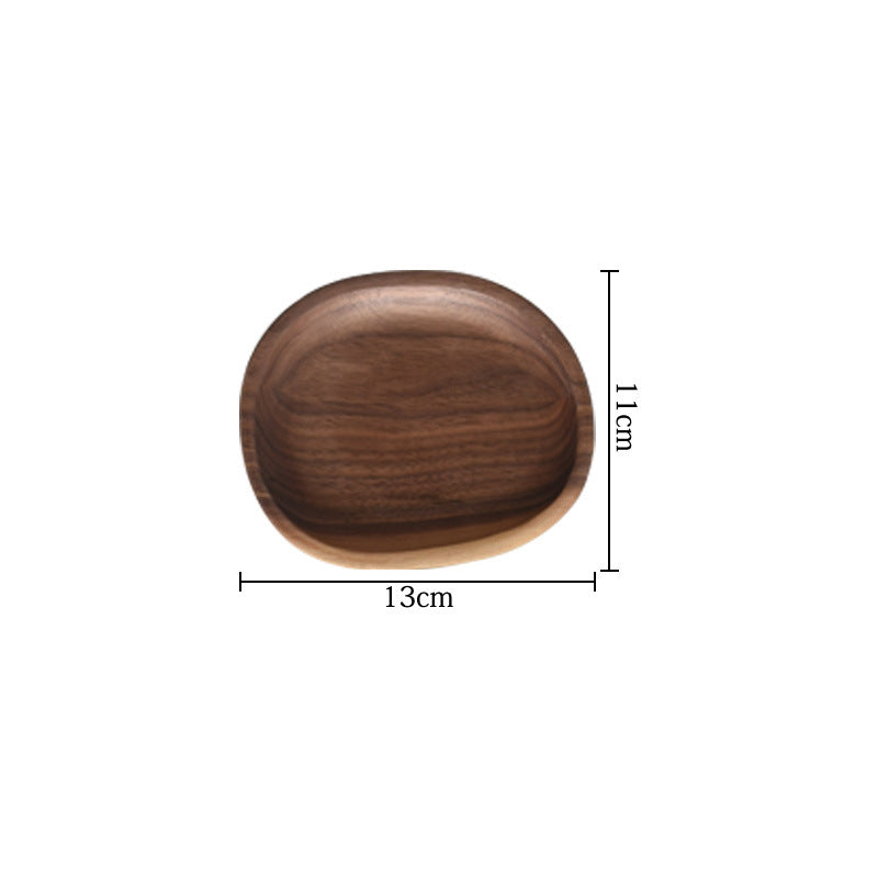 Solid wood tea plate