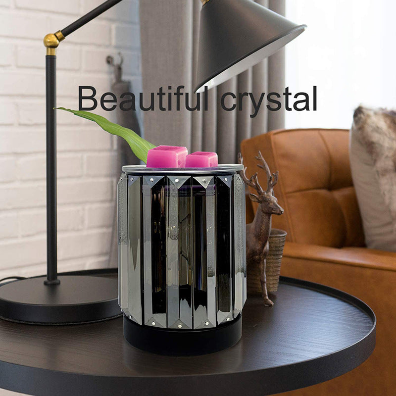 Smoky Grey Crystal Aroma Diffuser Candle Holder