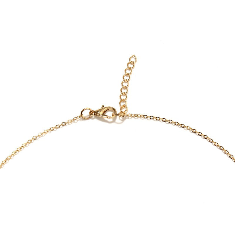 Geometric round wood necklace