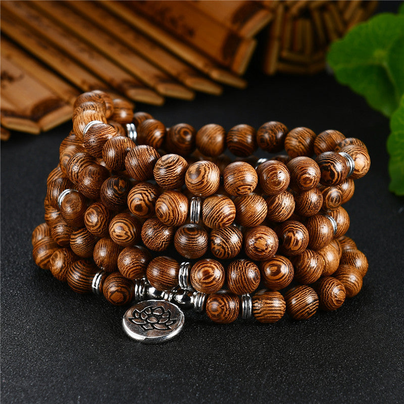 108 wooden beads bracelet necklace