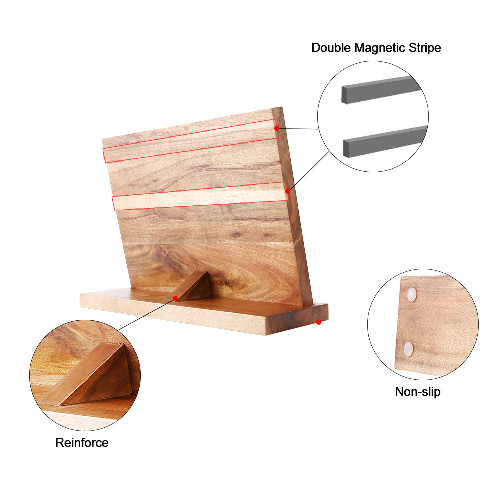 Kitchen solid wood magnetic knife holder