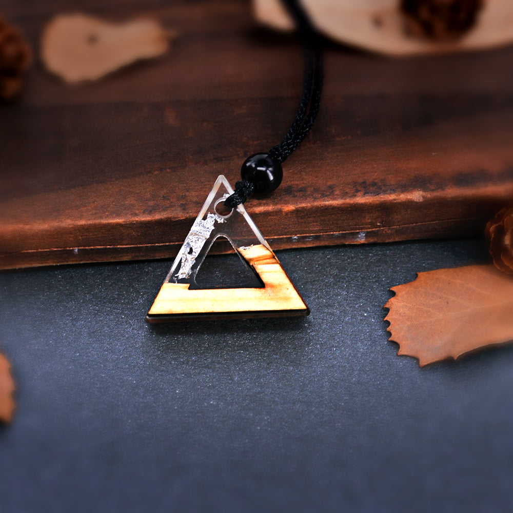 Solid wood resin pendant