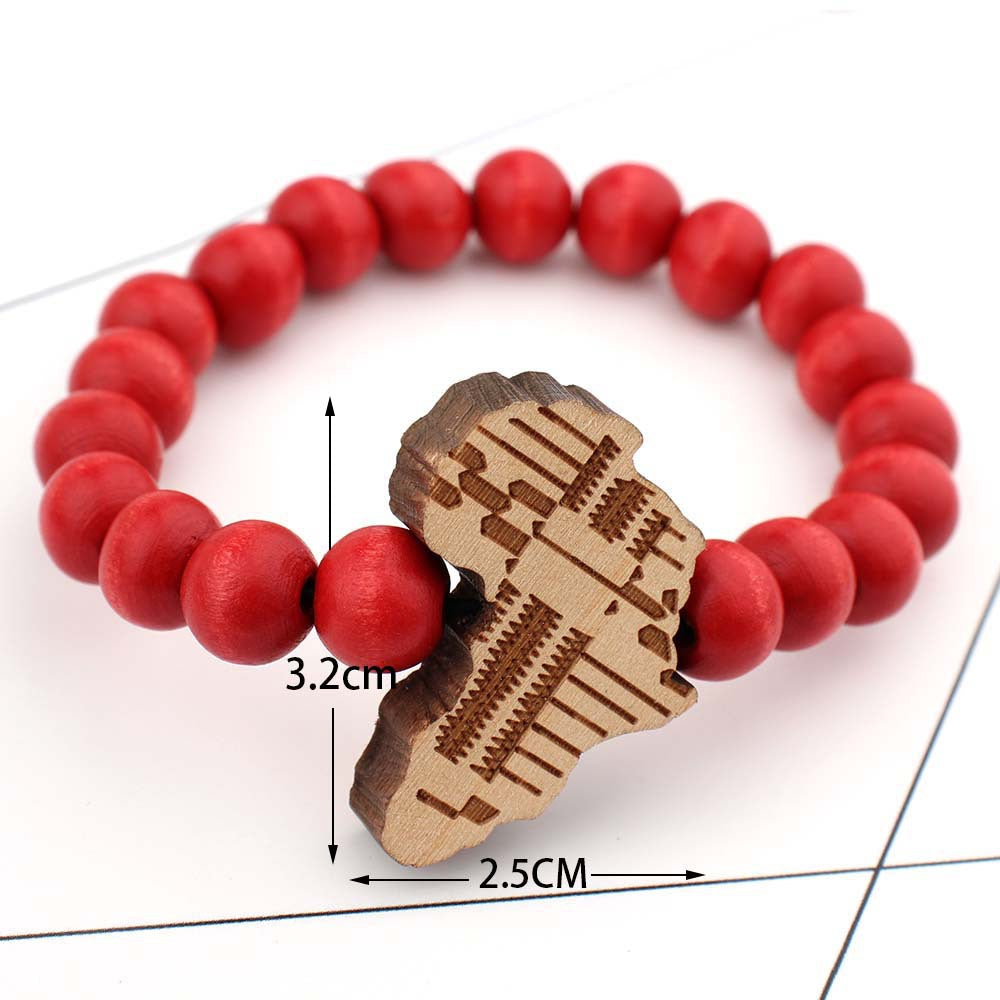 Africa map wooden sign bracelet