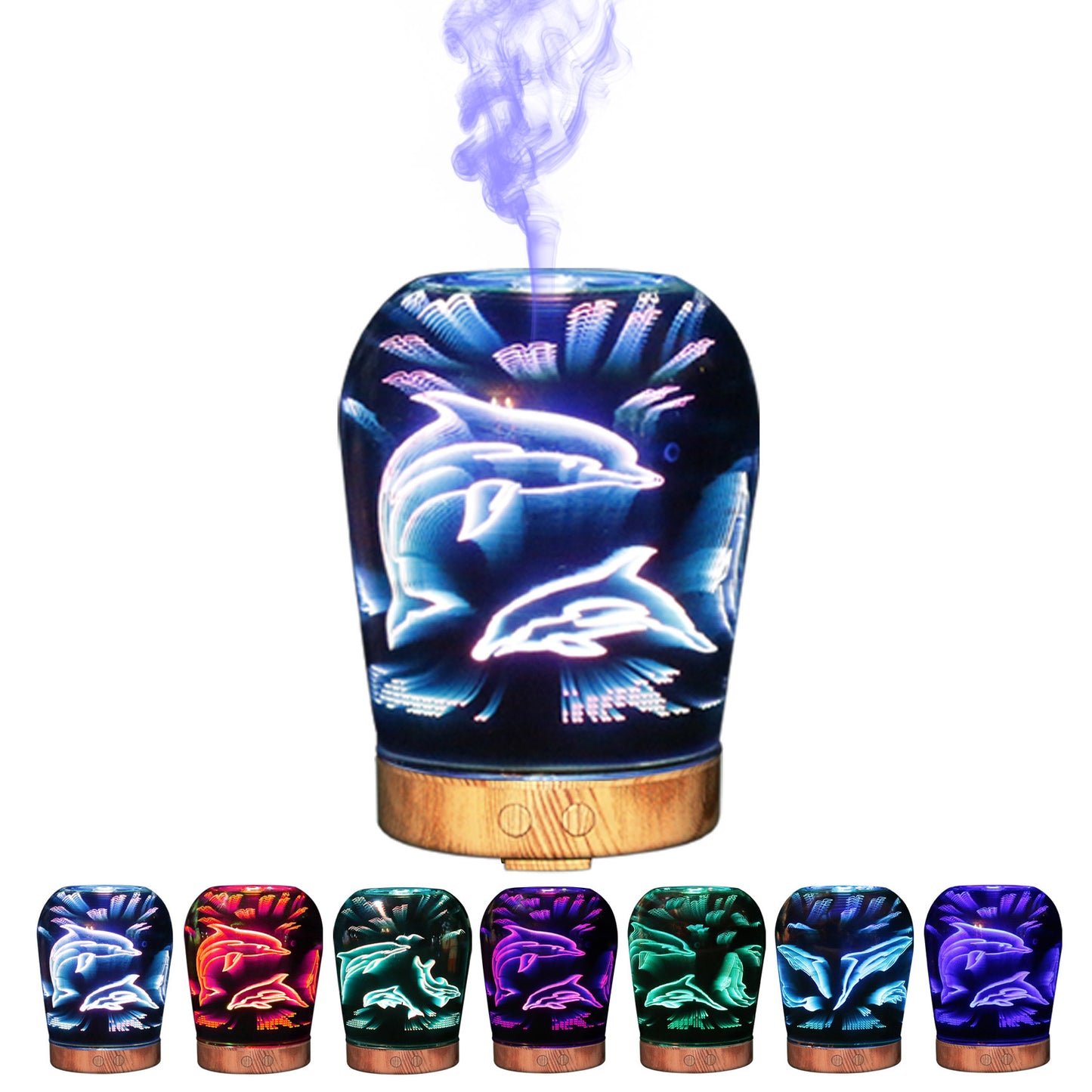 3D aromatherapy wood grain base humidifier