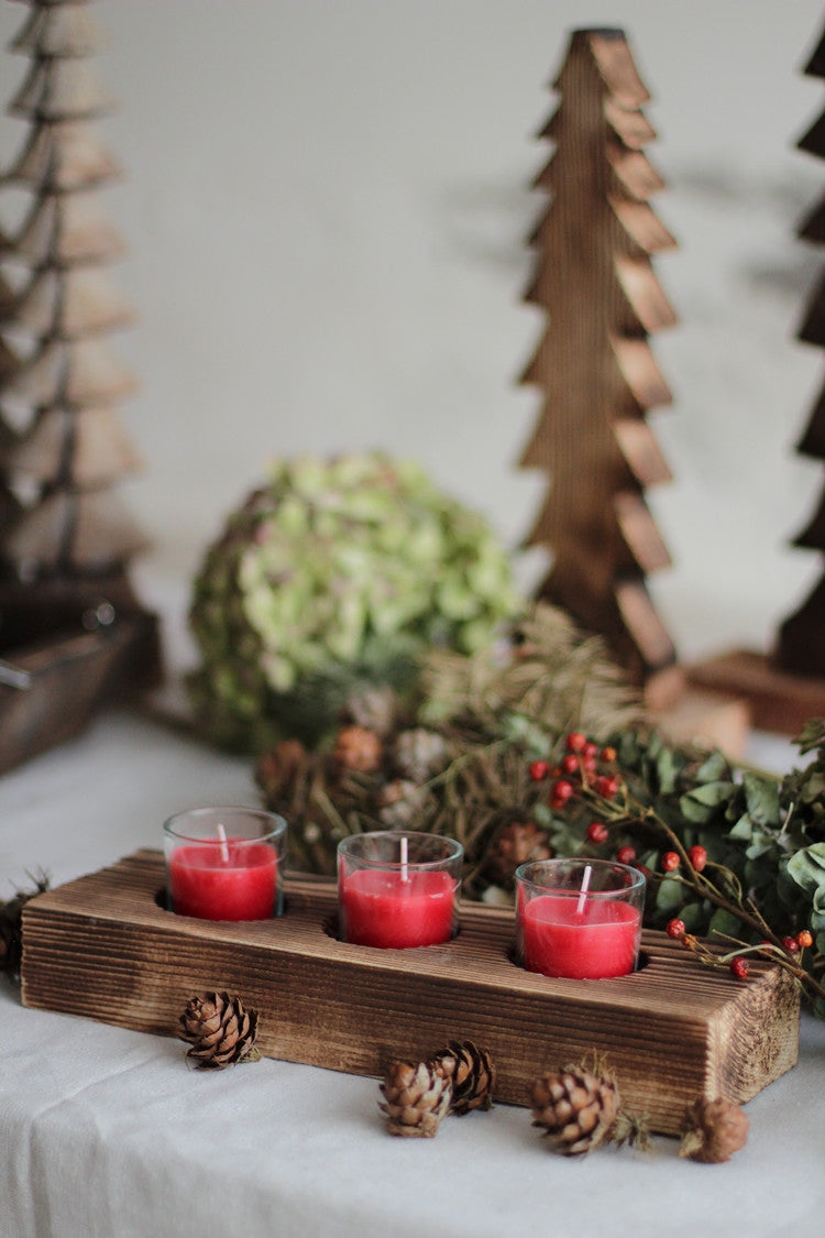 Solid wood candlestick gift