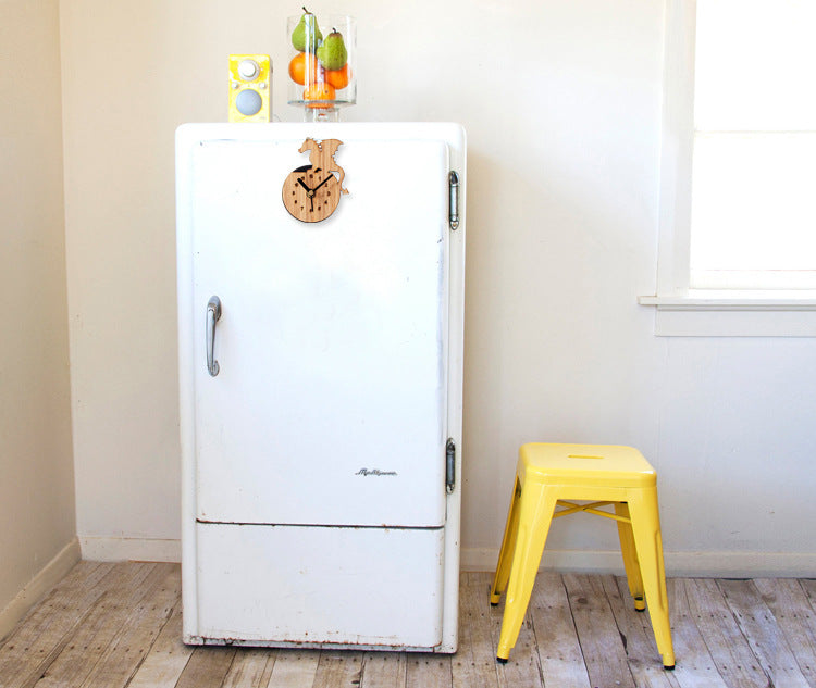 Bamboo Wood Flying Dragon Fridge Sticker Magnetic Sticker Wall Clock