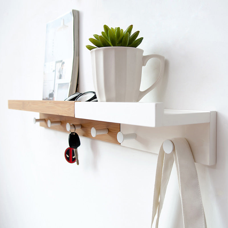 Creative word partition shelf wall hanging wall solid wood hook rack wall shelf