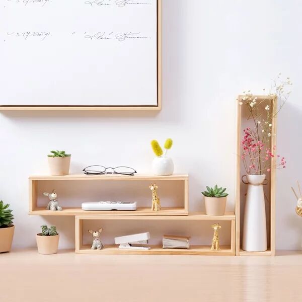 DIY Wooden Creative Box Shelf Desk Decoration