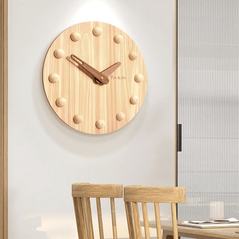 Wooden Wall Clock Nordic Home Living Room Modern