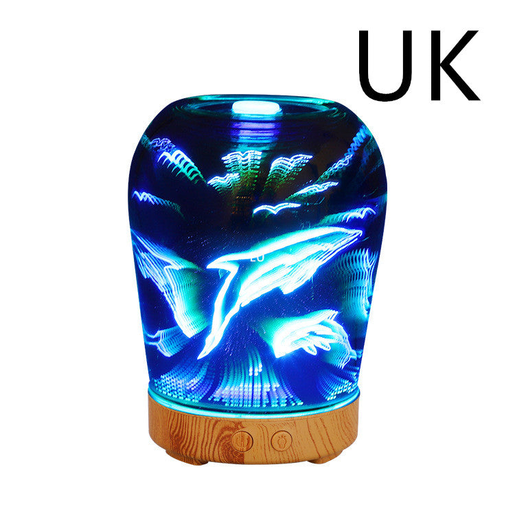 3D aromatherapy wood grain base humidifier