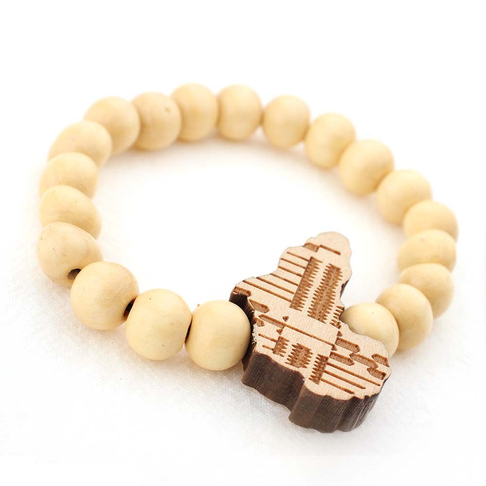 Africa map wooden sign bracelet