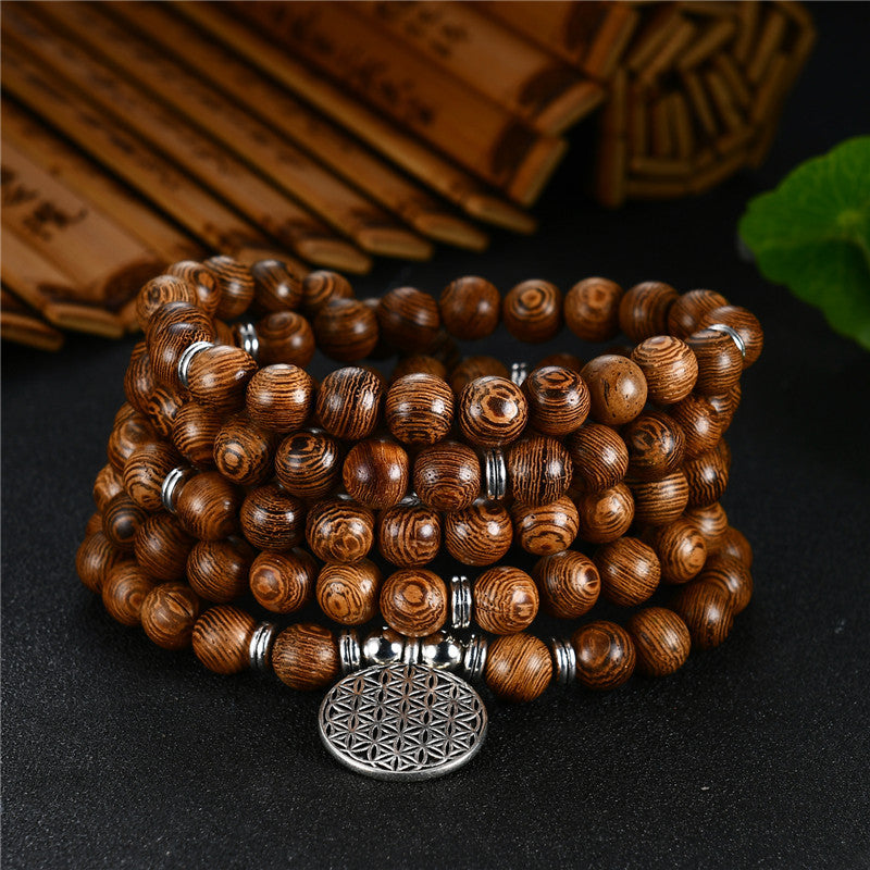 108 wooden beads bracelet necklace