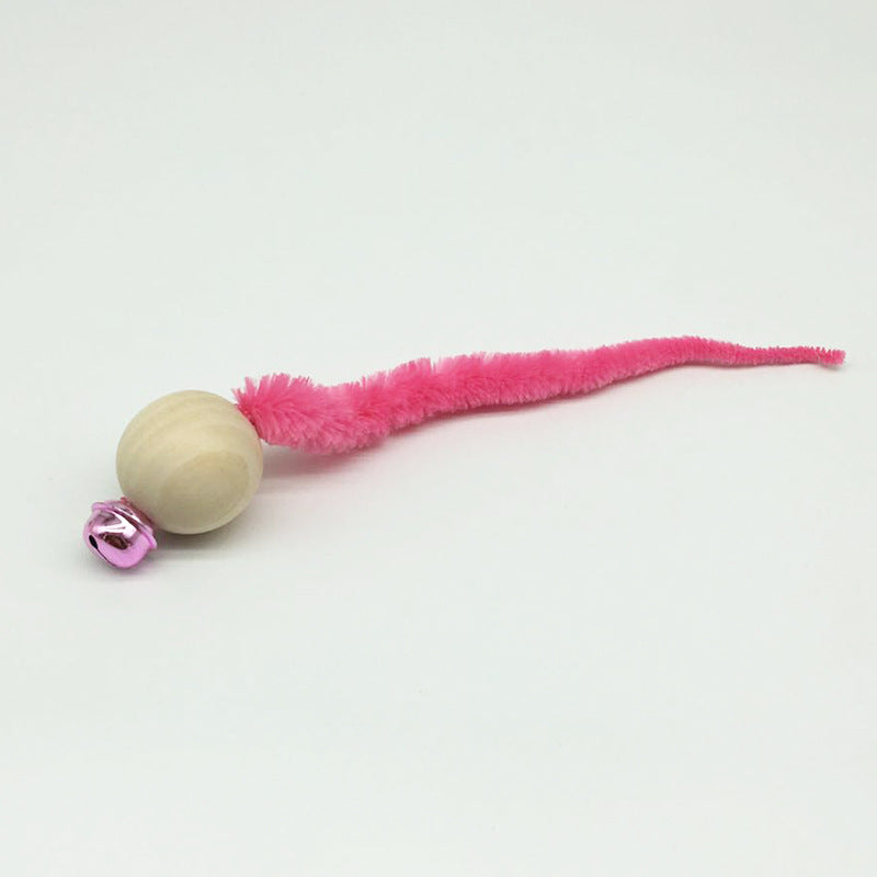 Pet Supplies Wooden Bead Bell Color Funny Cat  Vocal Puzzle Cat Bug Toy