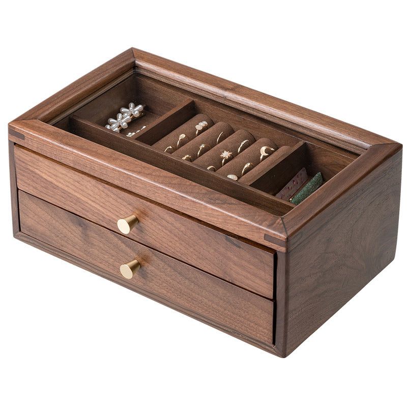 Light Luxury Classical Chinese Wood Jewelry Box Old-fashioned Wood