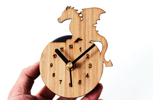 Bamboo Wood Flying Dragon Fridge Sticker Magnetic Sticker Wall Clock